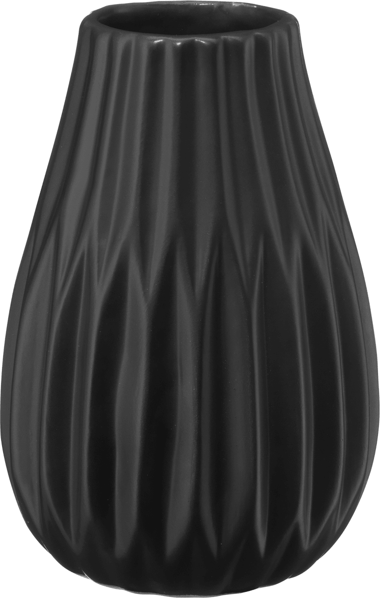 Керамическая ваза с бороздками черная 1 шт. BOLTZE
