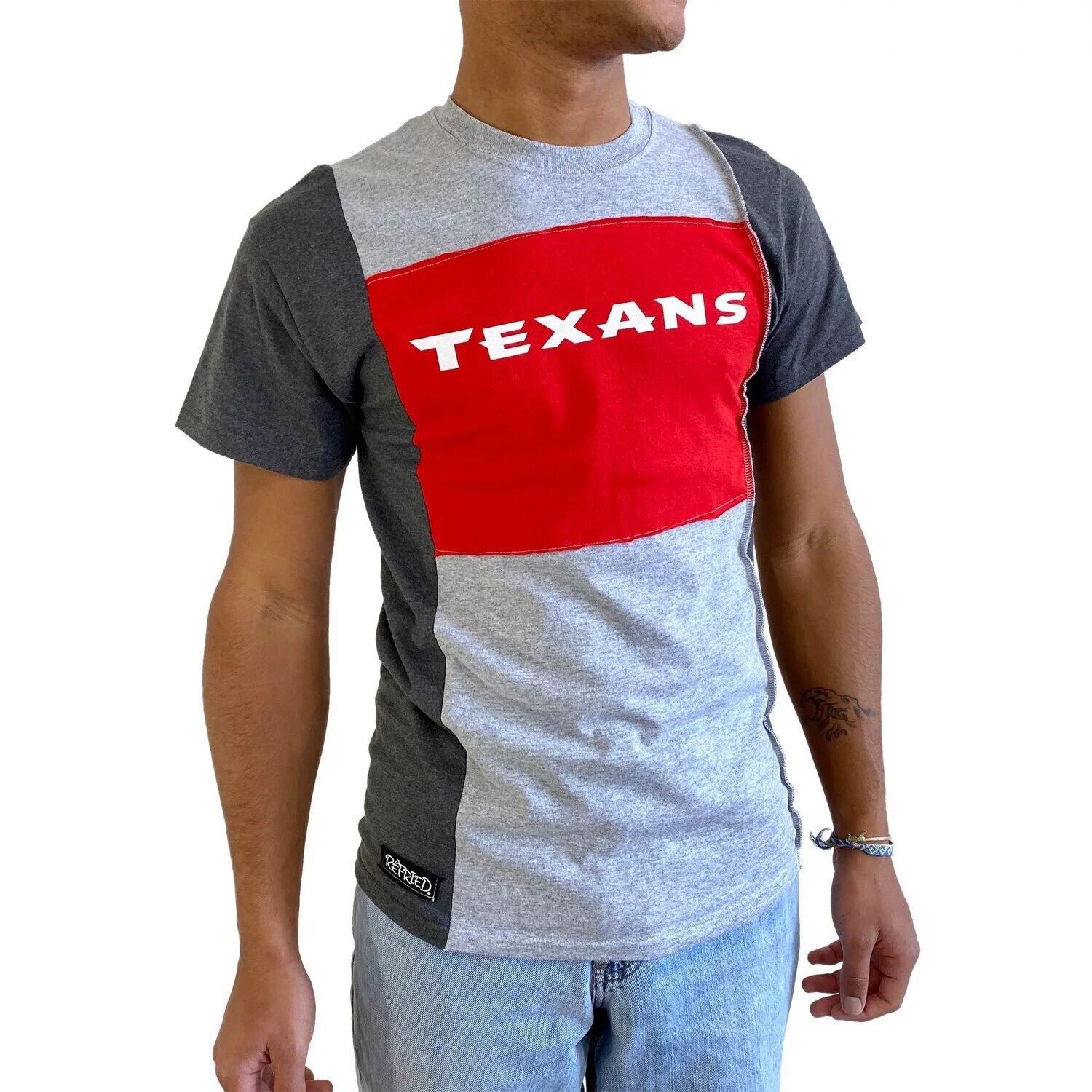 

Мужская футболка Refried Apparel Heathered Grey Houston Texans с разрезом