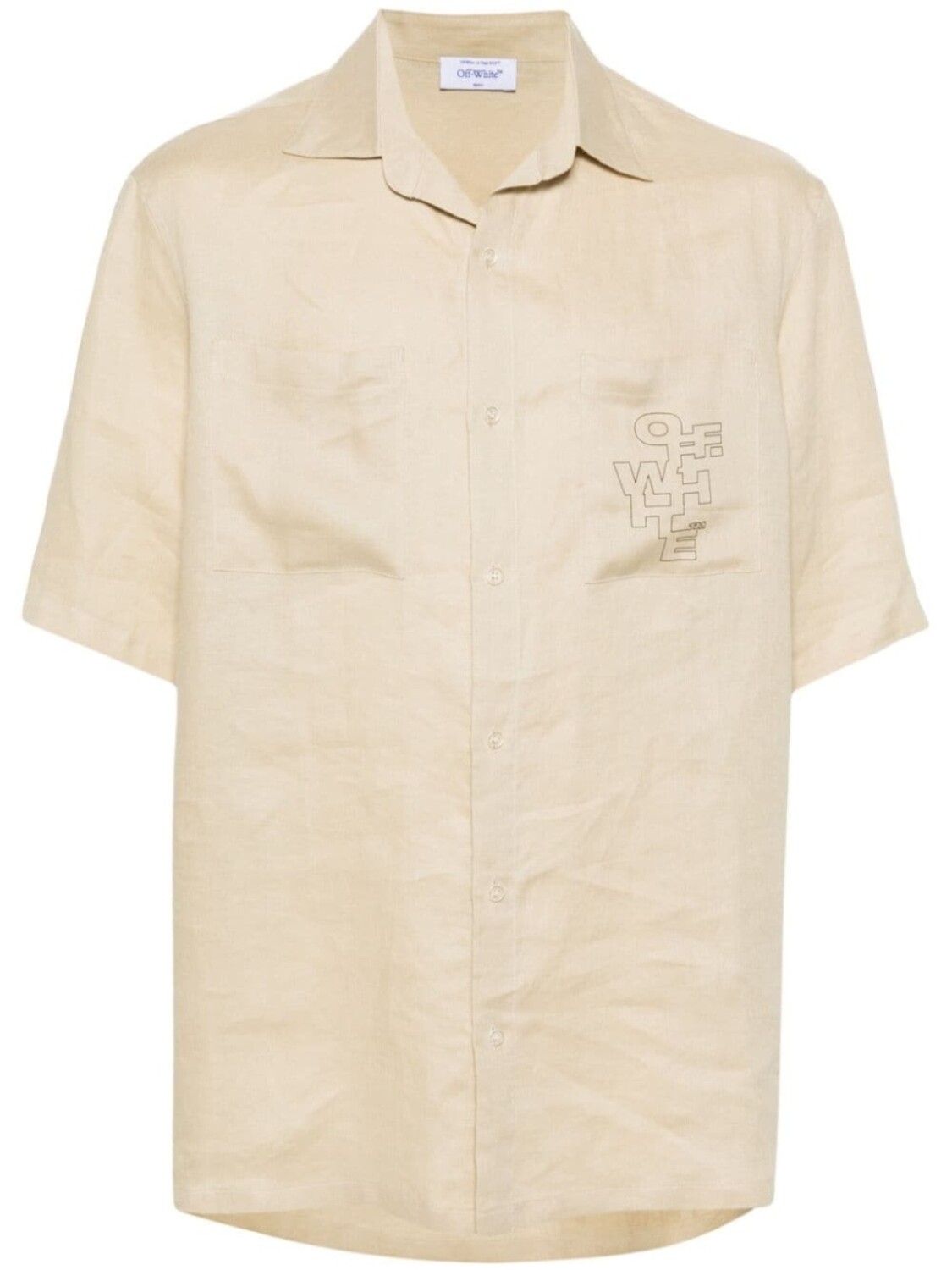 

Off-White льняная рубашка Outline Arrow, нейтральный цвет
