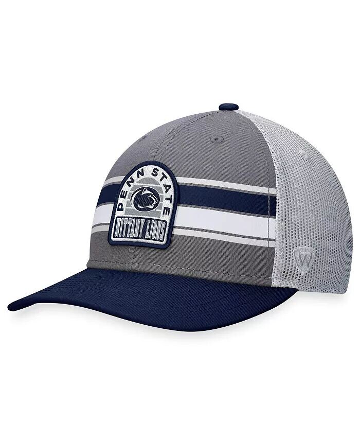 

Мужская серая, темно-синяя регулируемая шляпа Penn State Nittany Lions Aurora Trucker Top Of The World, серый