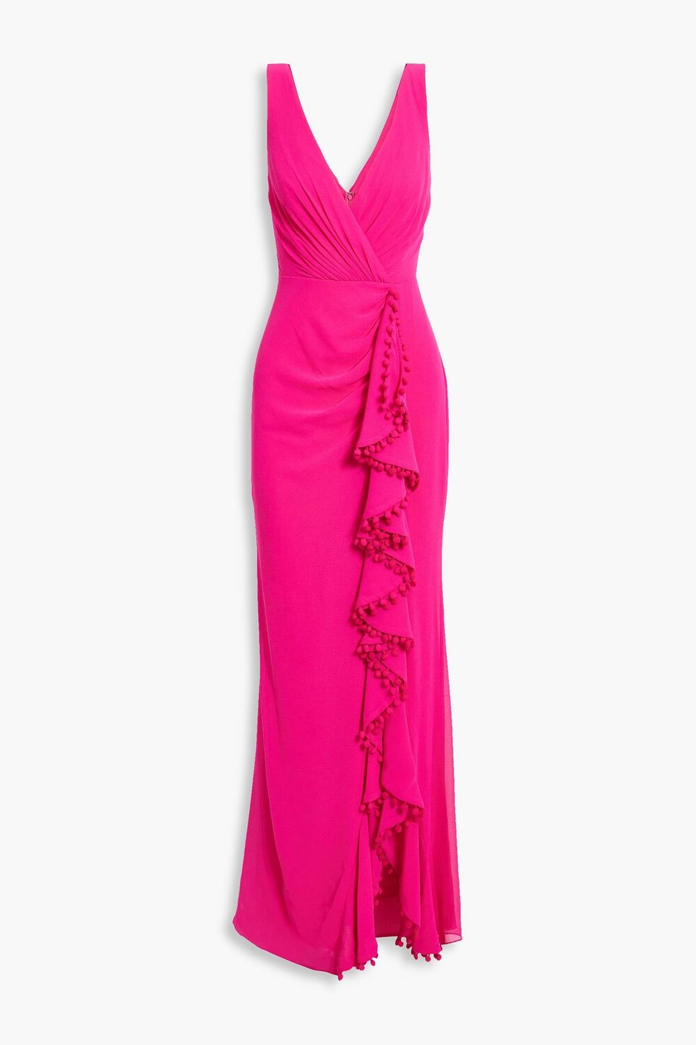 

Драпированное платье с помпоном BADGLEY MISCHKA, розовый