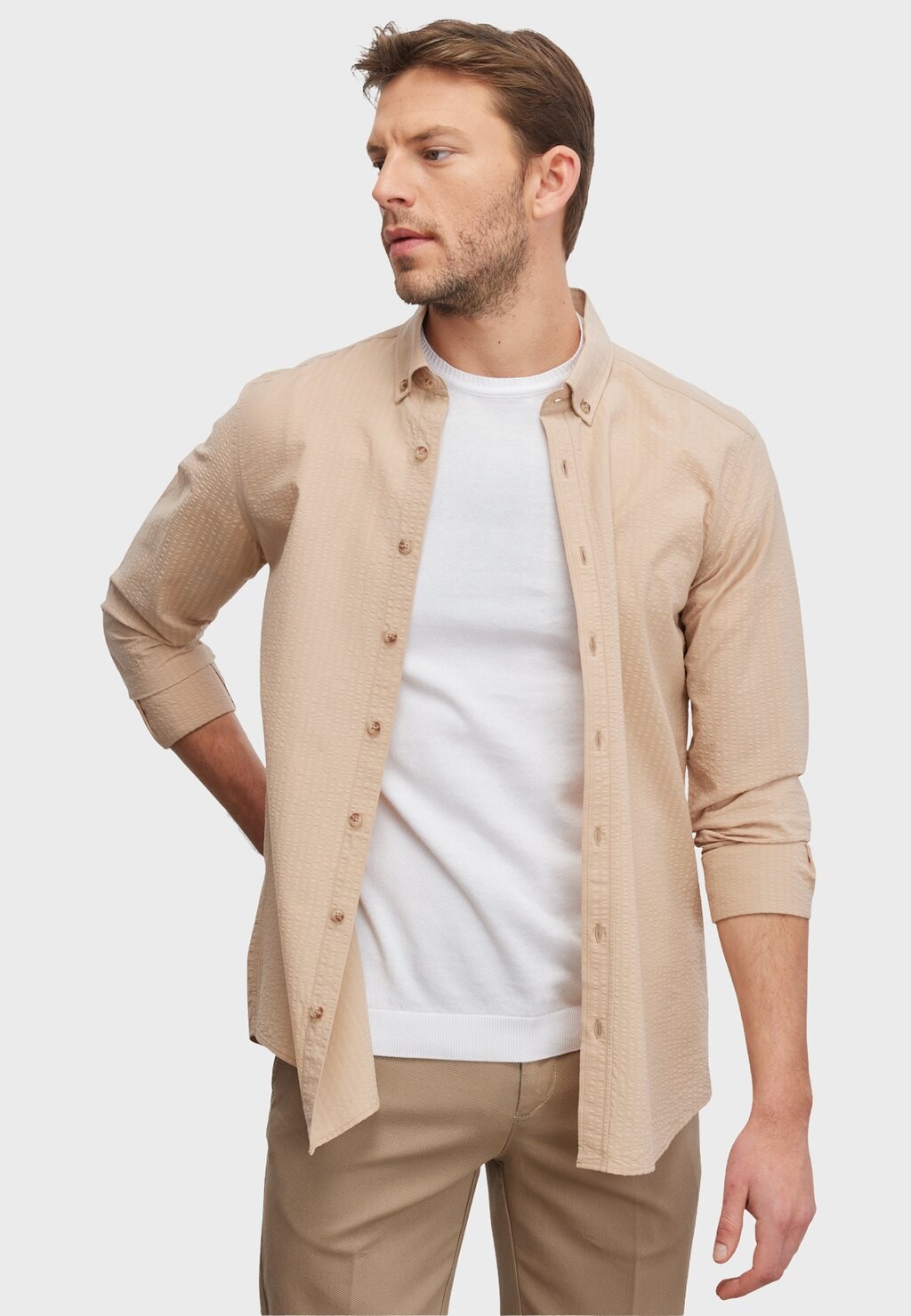 

Рубашка SLIM FIT SEERSUCKER AC&CO / ALTINYILDIZ CLASSICS, цвет Slim Fit Seersucker Shirt