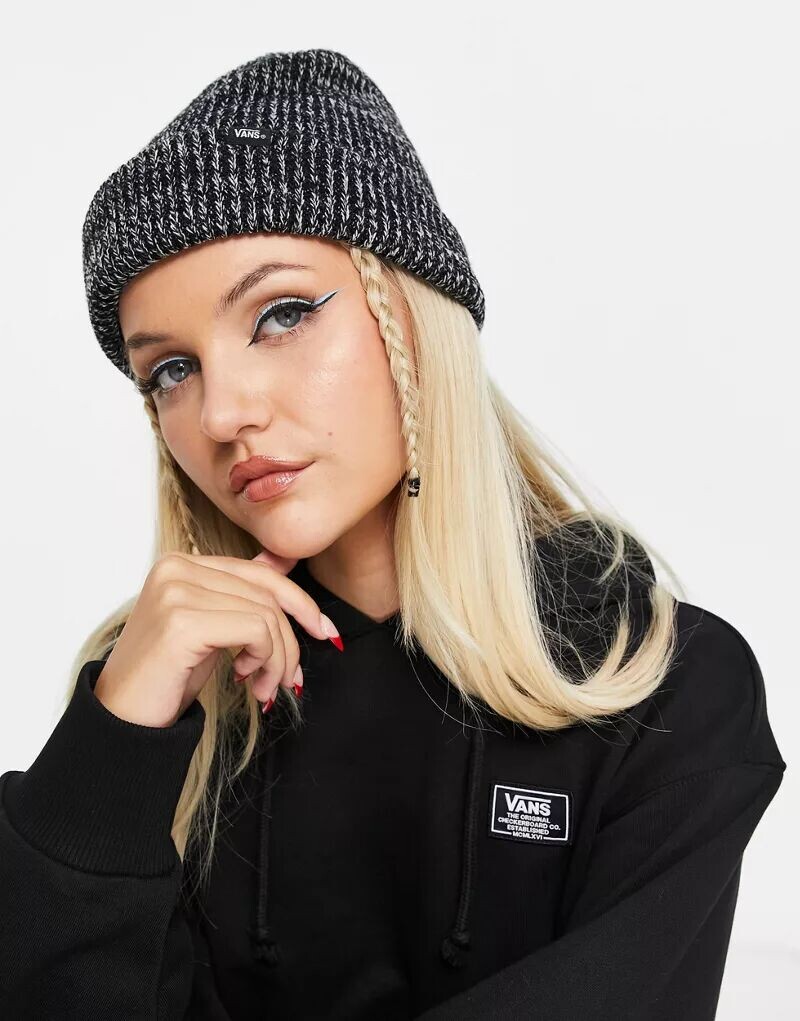 

Черно-белая вязаная шапка Vans Core