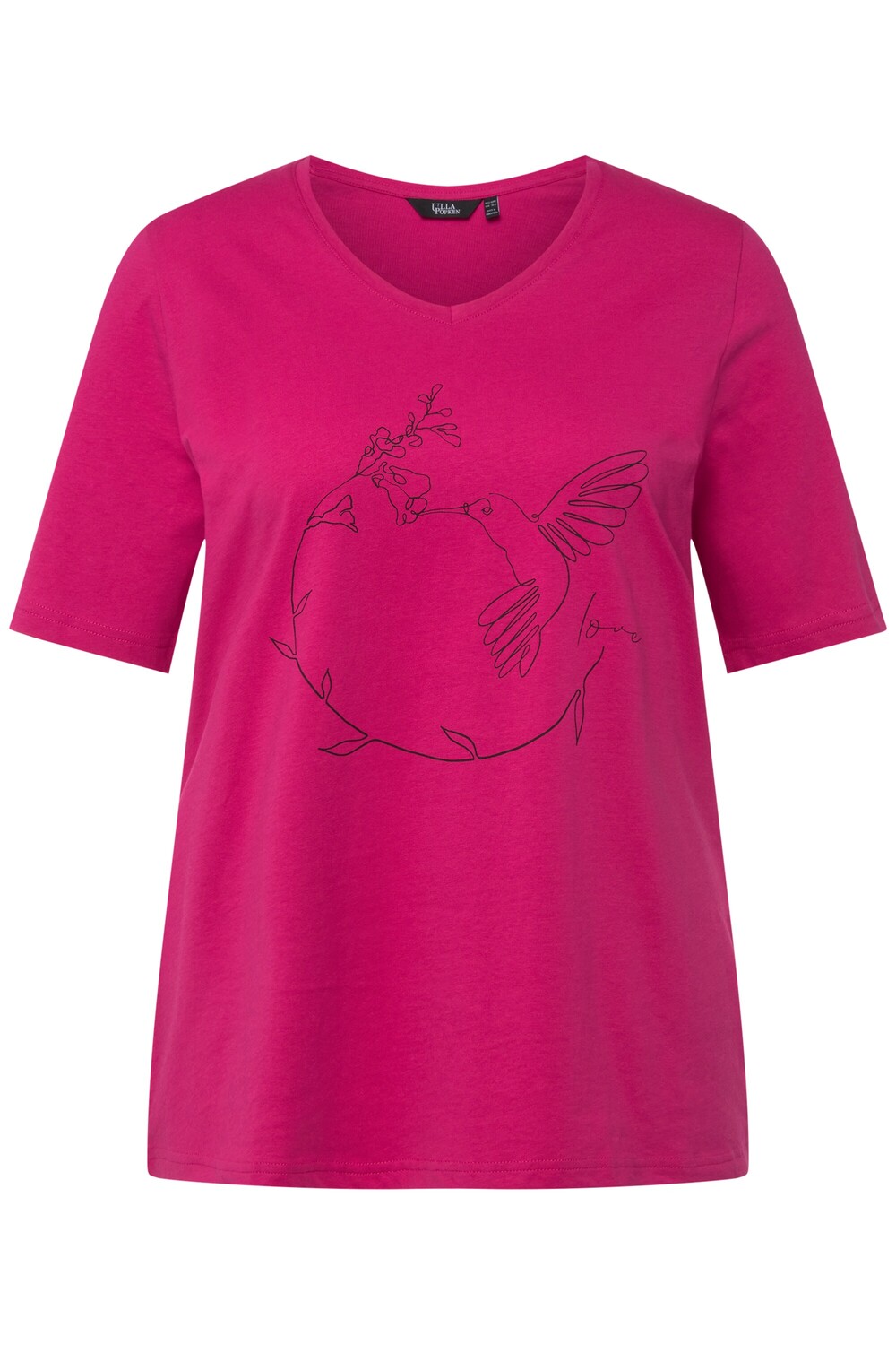 

Футболка Ulla Popken, цвет fuchsia pink
