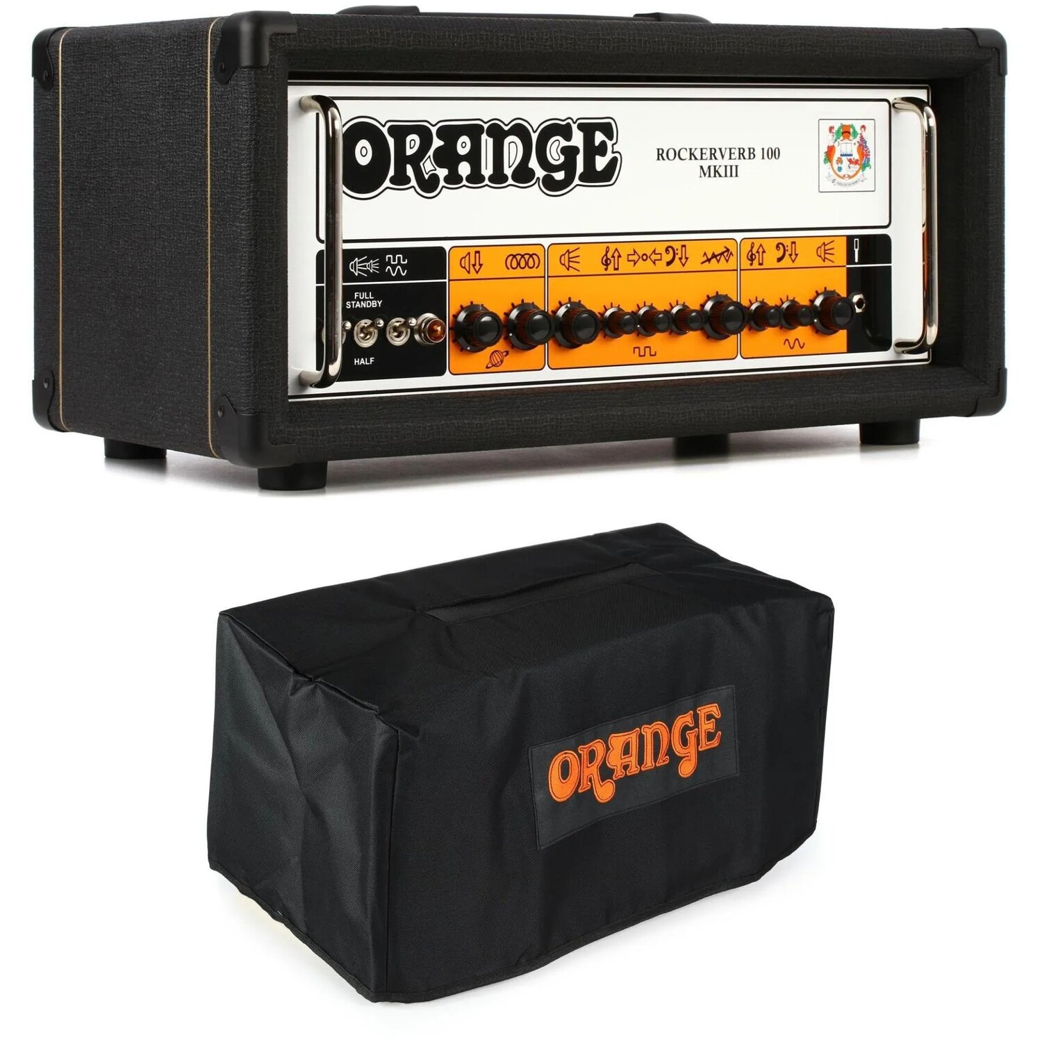 

Новый Orange Rockerverb 100 MKIII — 2-канальная ламповая головка мощностью 100 Вт с крышкой — черная