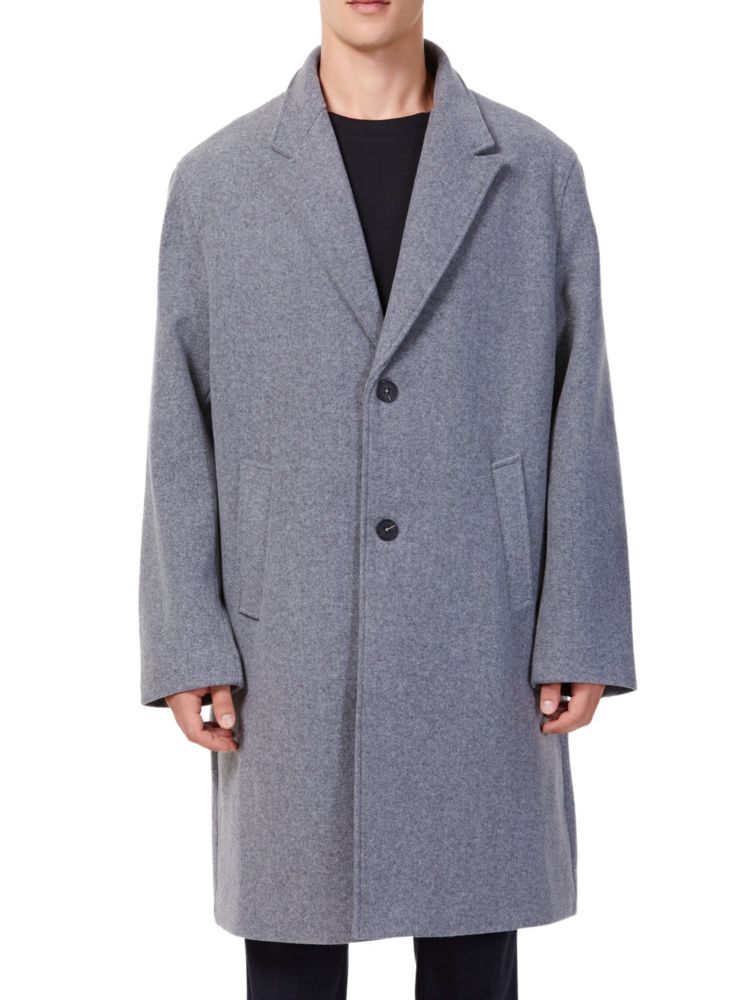 Однобортное пальто из смесовой шерсти Hyden Yoo, цвет Medium Grey