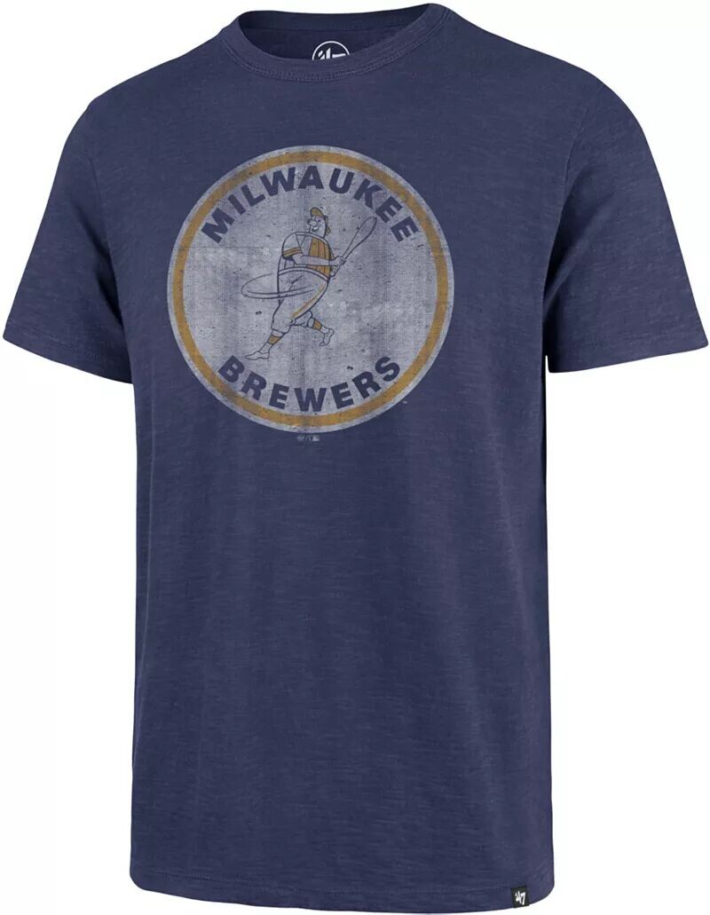 

Мужская синяя винтажная футболка Scrum '47 Milwaukee Brewers