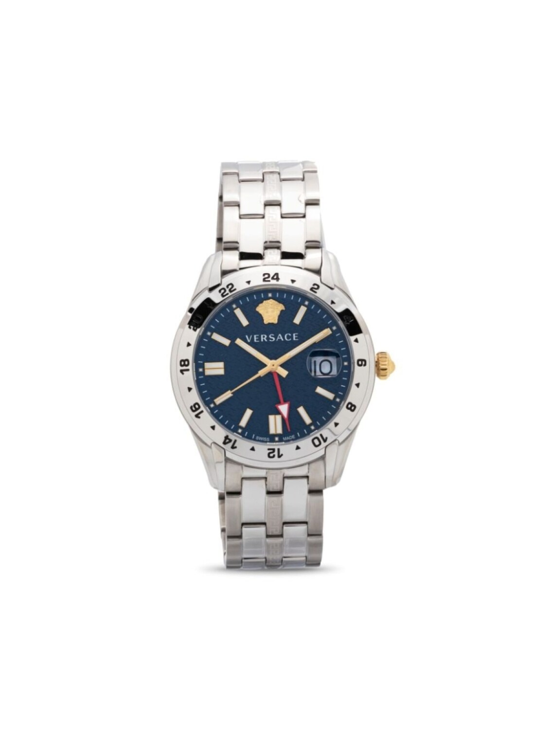 

Versace наручные часы Greca Time GMT 41 мм, синий