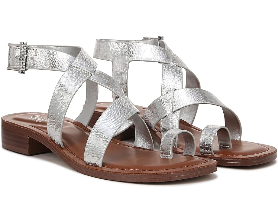 Туфли на плоской подошве Franco Sarto Ina Strappy Sandals, серебряный