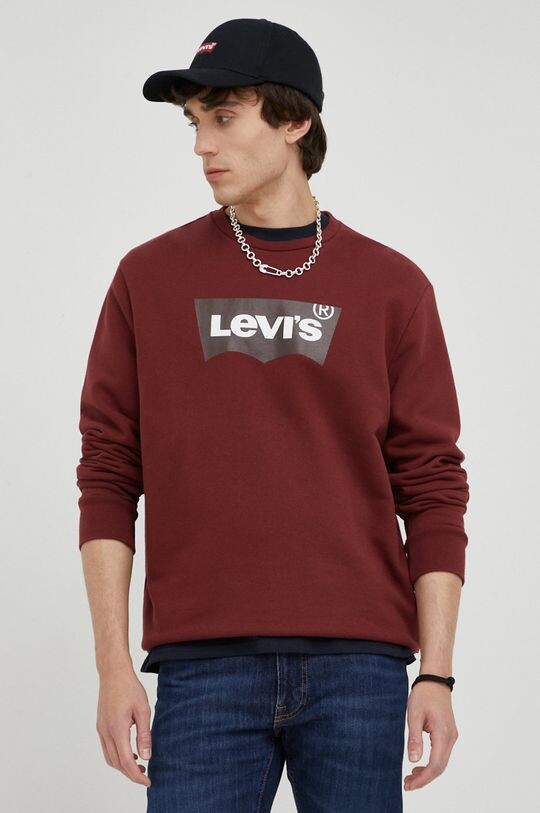 

Толстовка из хлопка Levi's, бордовый, Красный, Толстовка из хлопка Levi's, бордовый