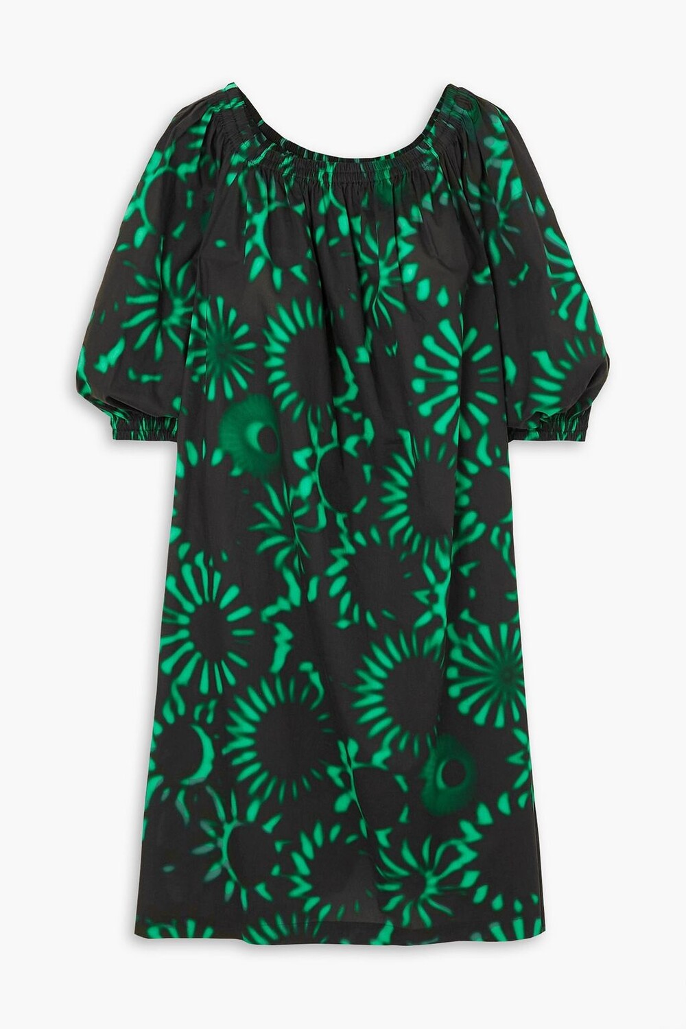

Платье из хлопкового поплина с принтом Duralas DRIES VAN NOTEN, зеленый