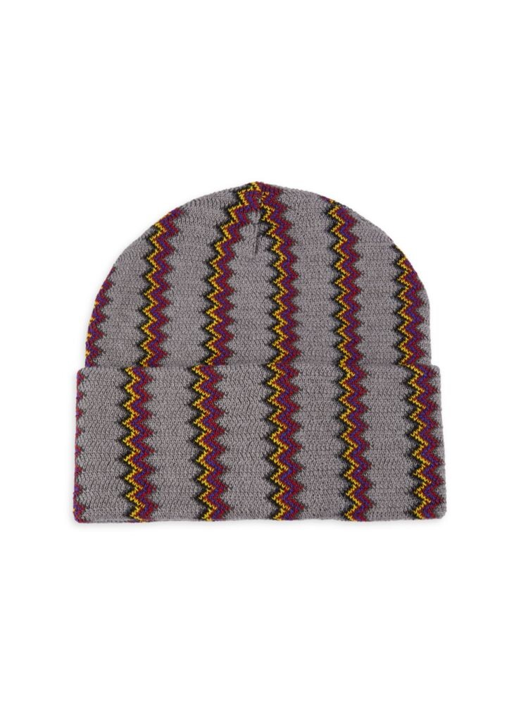 

Шапка-бини из смесовой шерсти с зигзагом Missoni, цвет Grey Multi