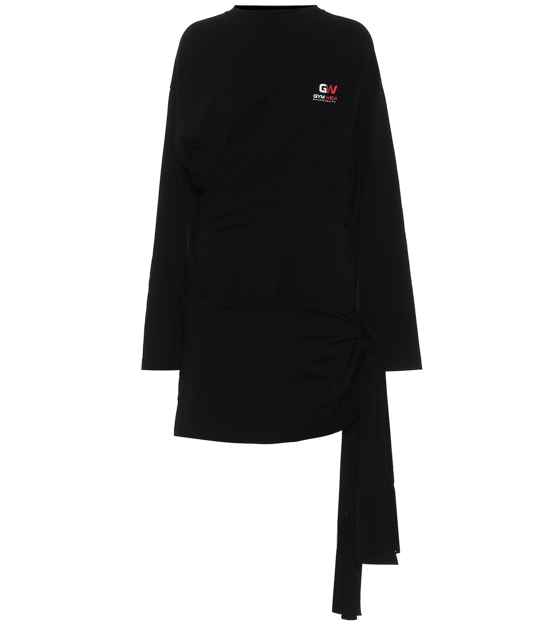 цена Мини-платье из эластичного хлопка Balenciaga, черный