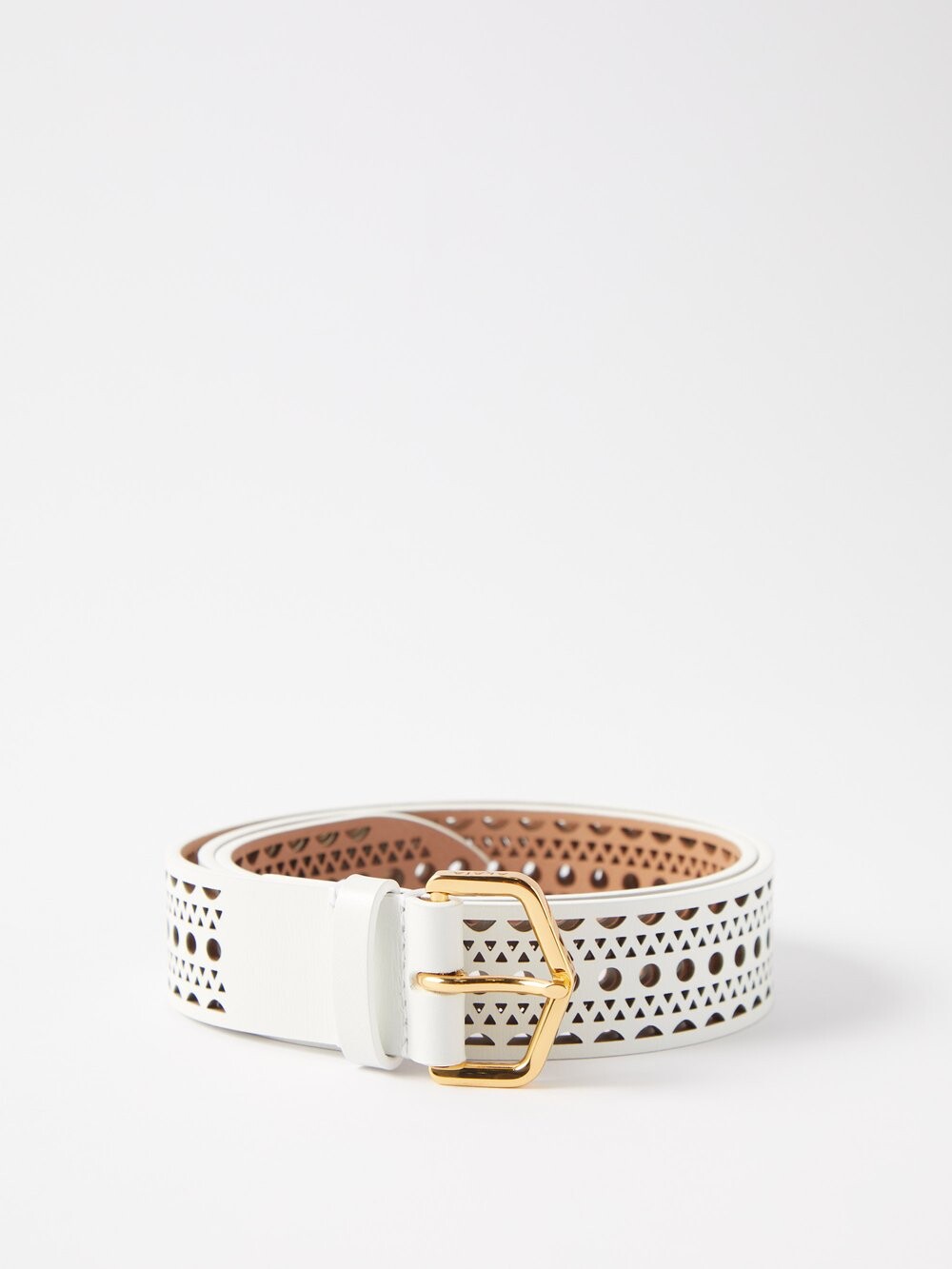 

Ремень neo vivienne из перфорированной кожи ALAÏA, белый