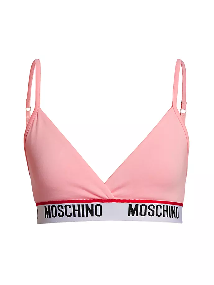 

Бюстгальтер без косточек с треугольными чашками и логотипом Core Moschino, розовый