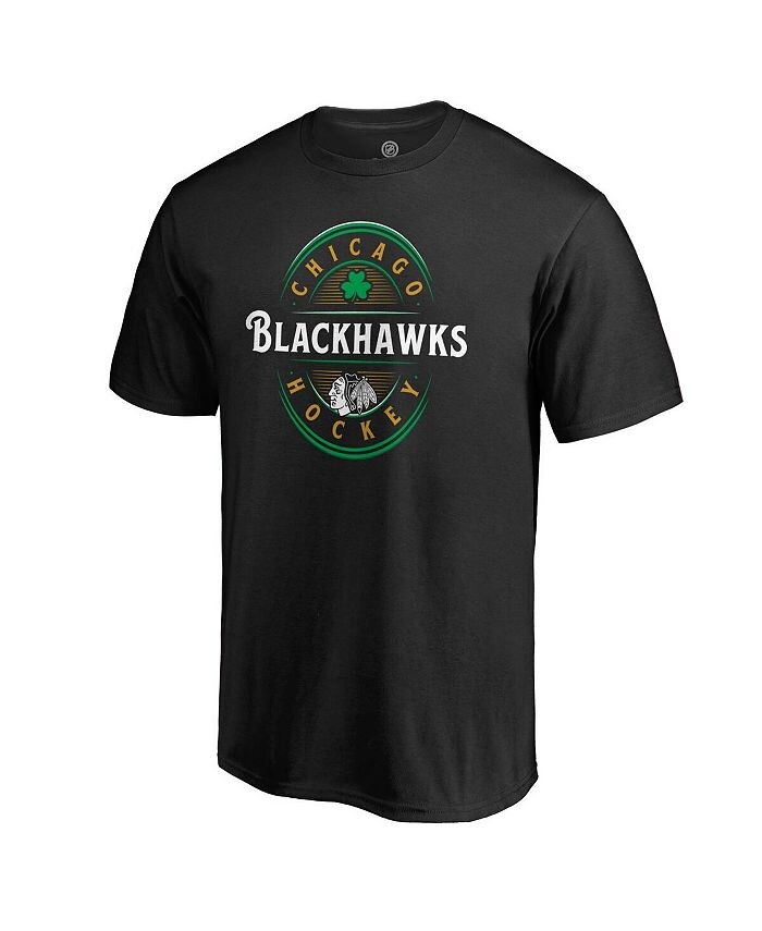 

Мужская черная фирменная футболка Chicago Blackhawks St. Patrick's Day Forever Lucky Fanatics, черный