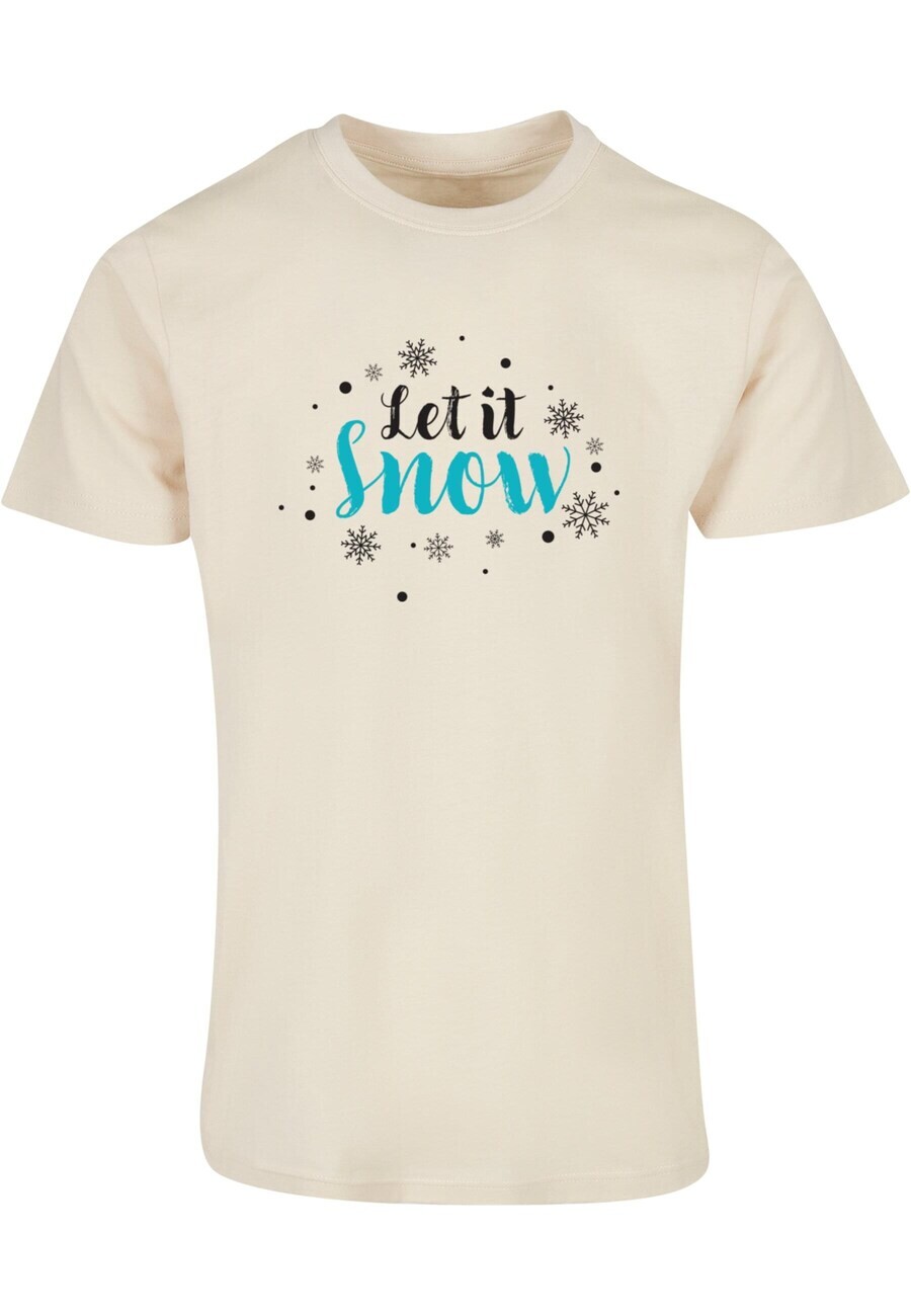

Футболка Merchcode LET IT SNOW, песочный
