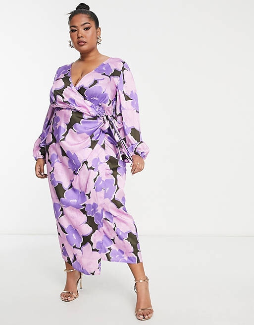 

Платье миди с запахом и запахом ASOS DESIGN Curve