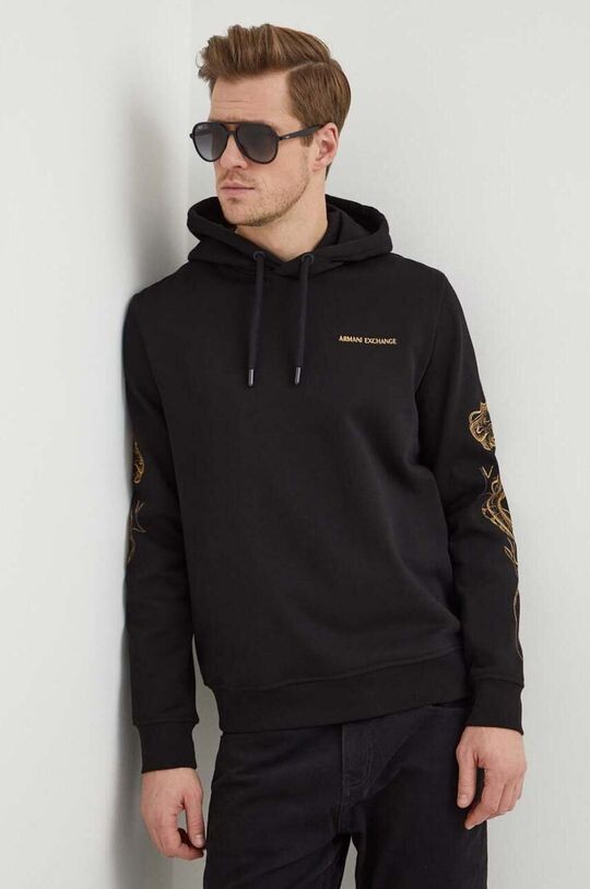 

Хлопковая толстовка Armani Exchange, черный