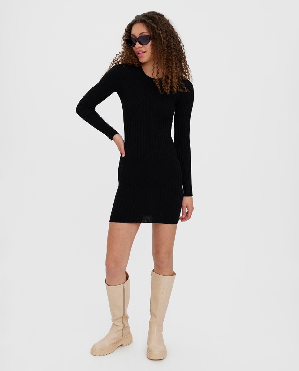 

Короткое платье с длинными рукавами Vero Moda, черный