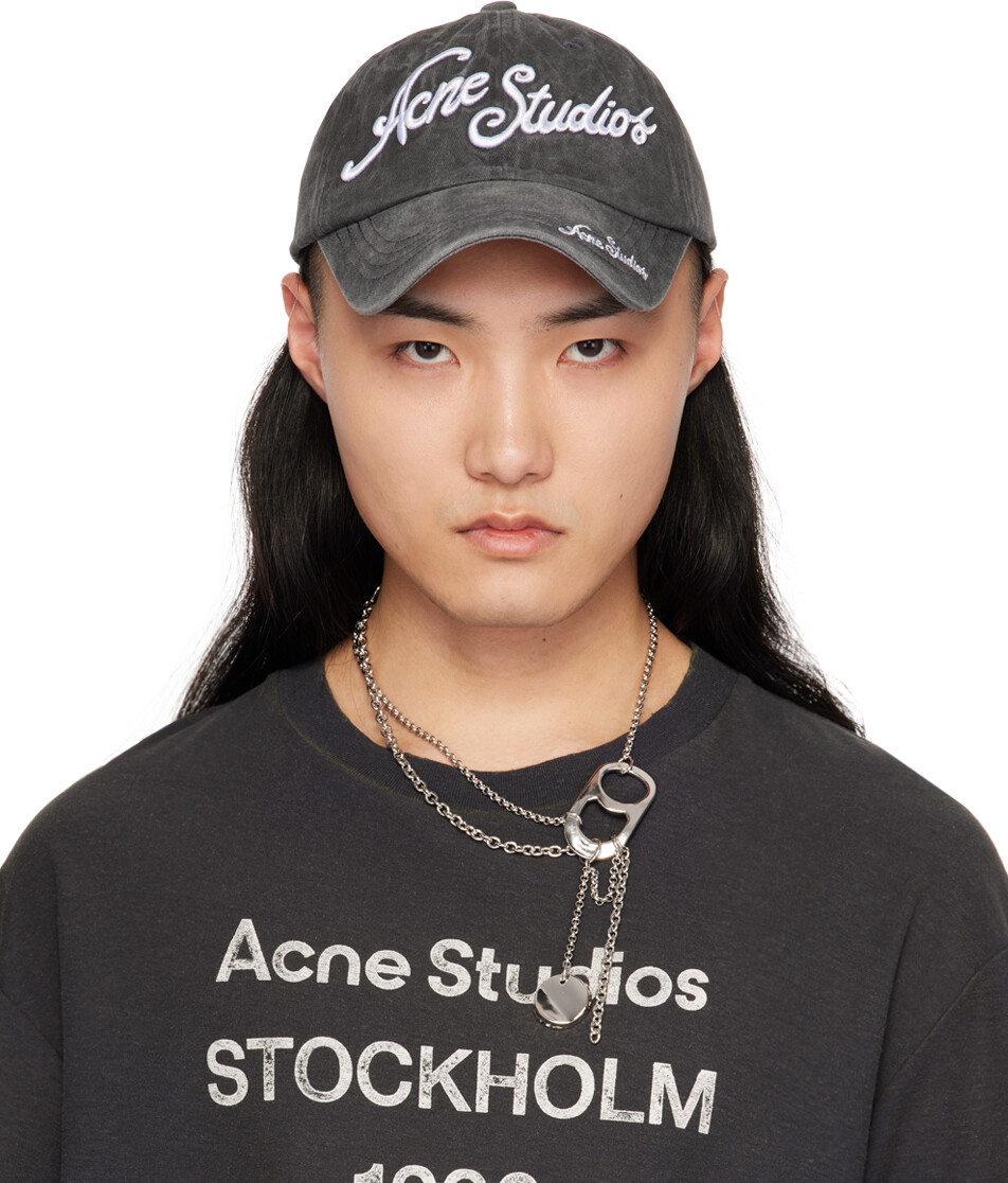 

Черная кепка с логотипом Acne Studios, цвет Faded black