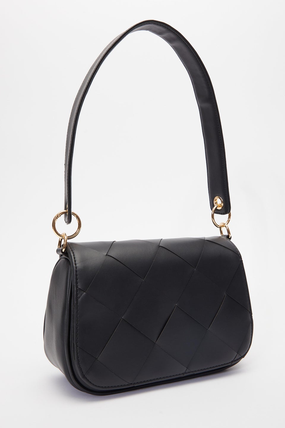 Черная плетеная сумка на плечо Quiz сумка шоппер recom повседневная текстиль полиэстер искусственная кожа черный