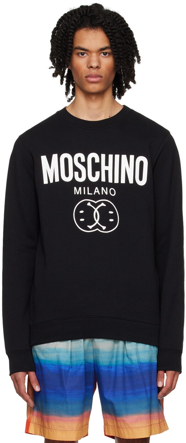 

Черный свитшот с двойным смайликом Moschino