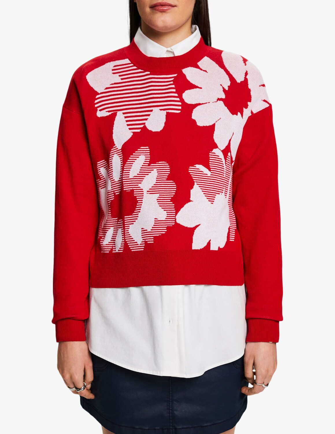 

Хлопковый джемпер ESPRIT, красный