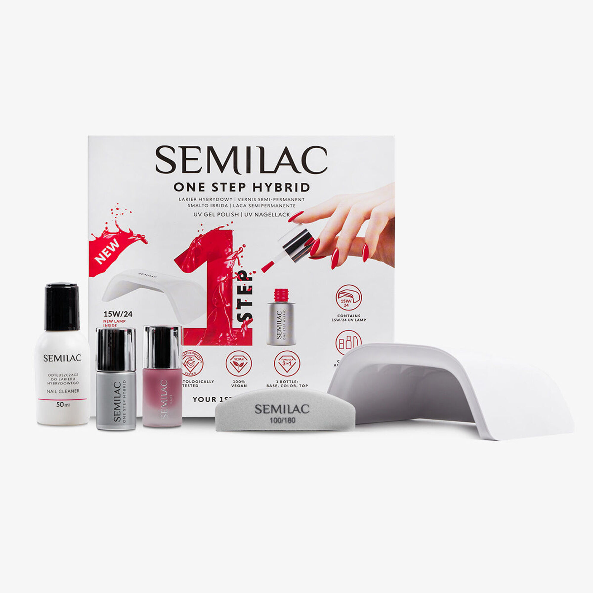 Набор для укладки ногтей Semilac One Step Hybrid, 1 комплект