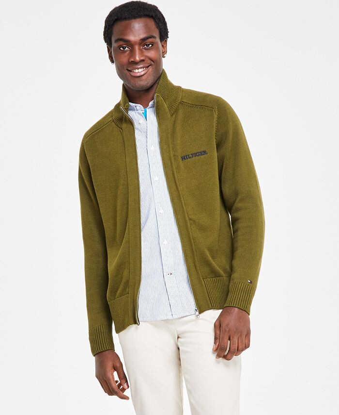 

Мужской массивный свитер на молнии Tommy Hilfiger, зеленый