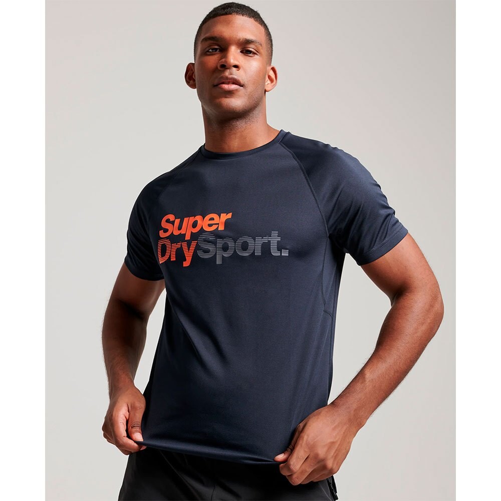 

Футболка с коротким рукавом Superdry Train Active Logo, синий