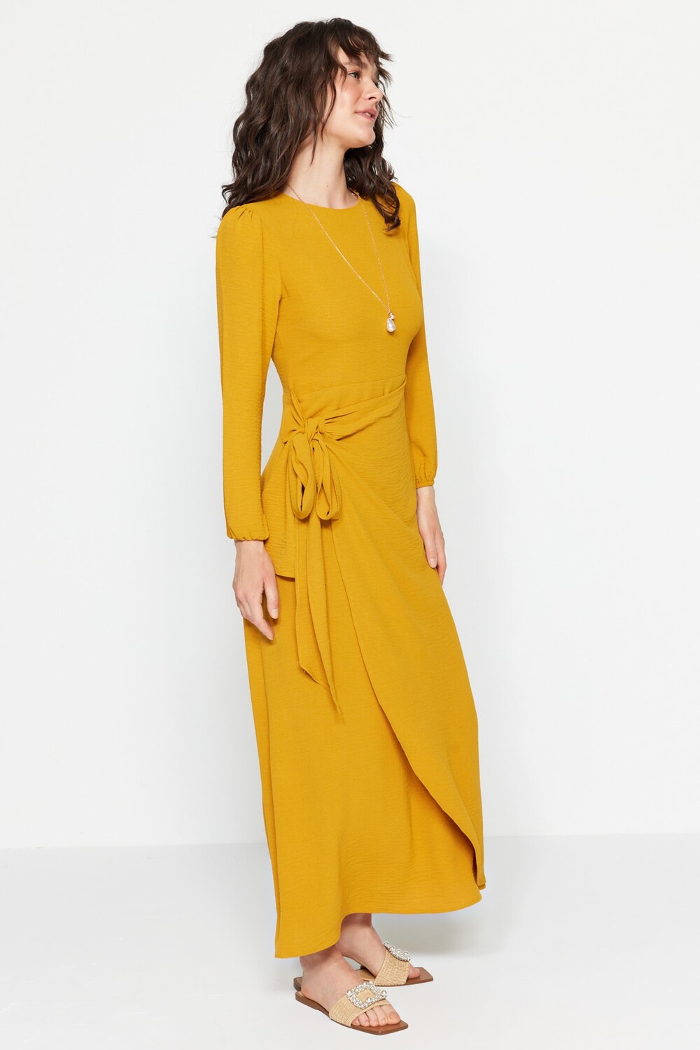 

Платье - Желтое - Shift Trendyol Modest, желтый