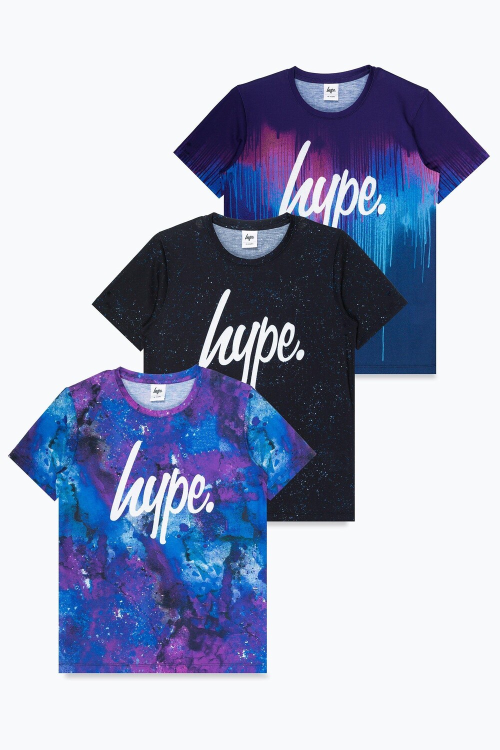 

Набор из 3 футболок с надписью Space Drip Script Hype, мультиколор