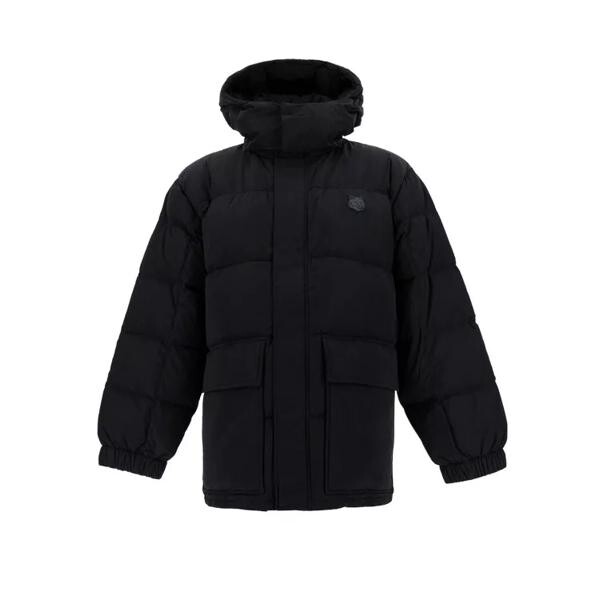 

Куртка hooded puffer in nylon with tonal fox head patch Maison Kitsune, черный