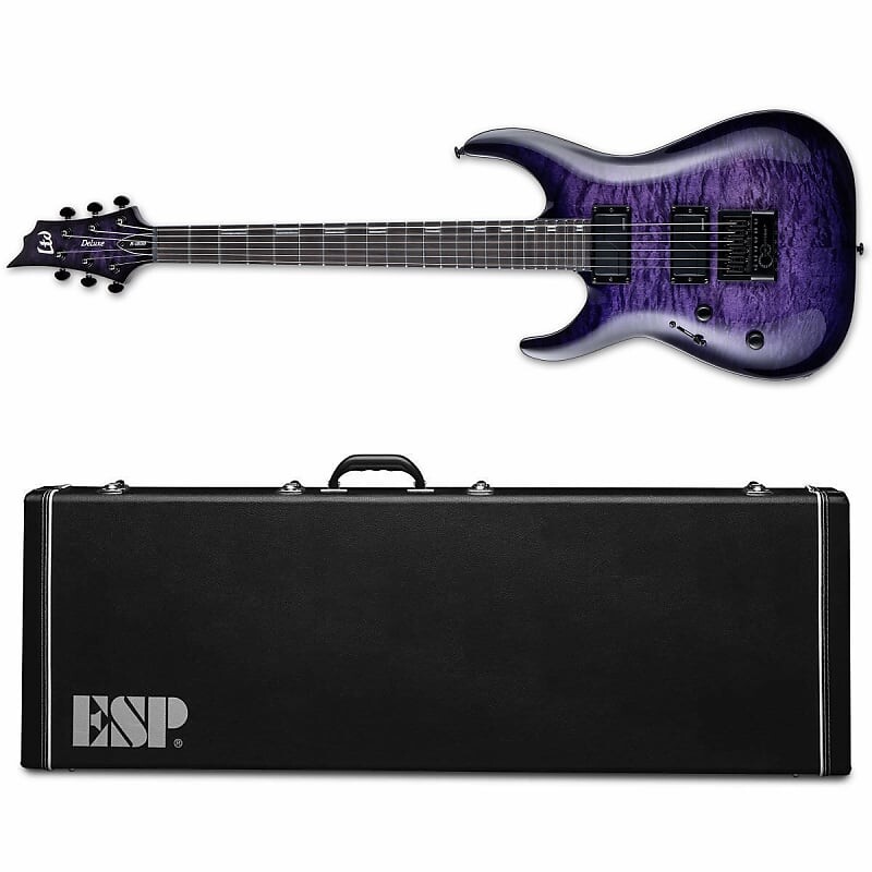 

Электрогитара ESP LTD H-1000 EverTune LH Left-Handed Electric Guitar See Thru Purple Sunburst QM Quilted Maple + ESP Hard Case BRAND NEW H1000