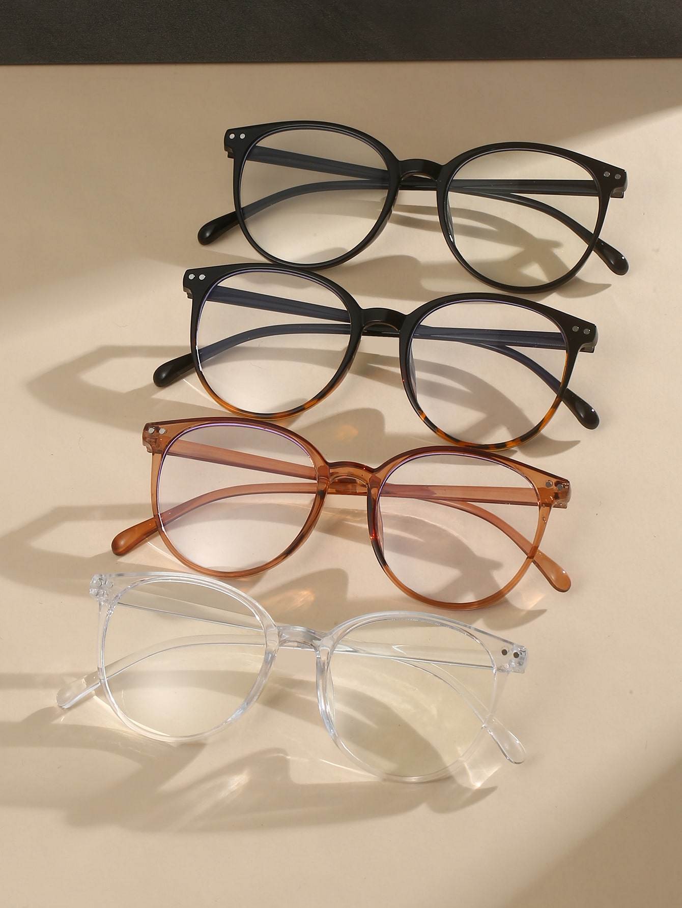 4 шт. классические очки в круглой оправе с защитой от синего света