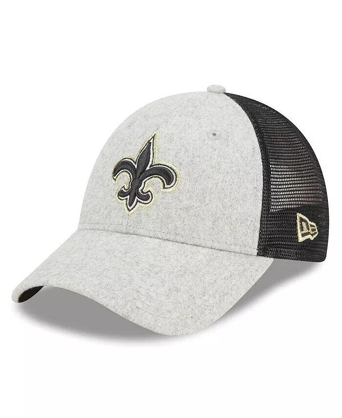 

Мужская регулируемая шляпа Хизер Серый/Черный New Orleans Saints Pop Trucker 9Forty New Era, серый