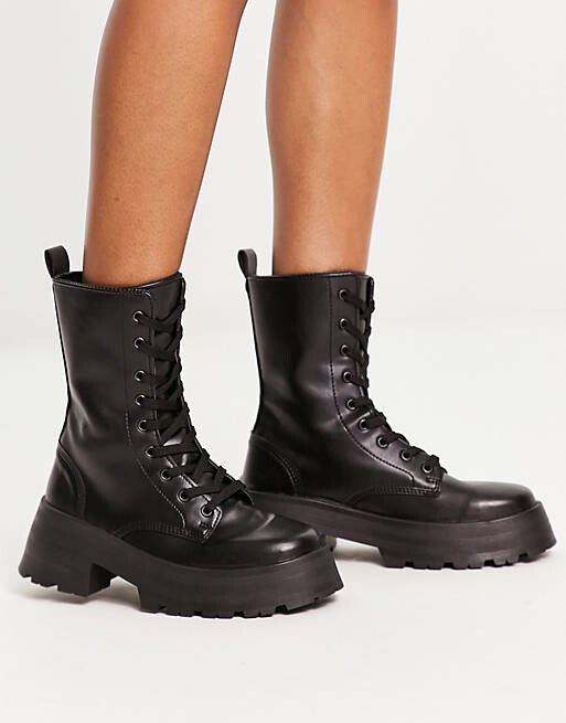 

Черные массивные ботинки на шнуровке ASOS DESIGN Albany, Черный