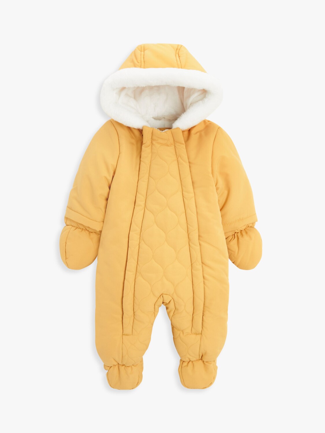 

Детский стеганый зимний комбинезон John Lewis, желтый