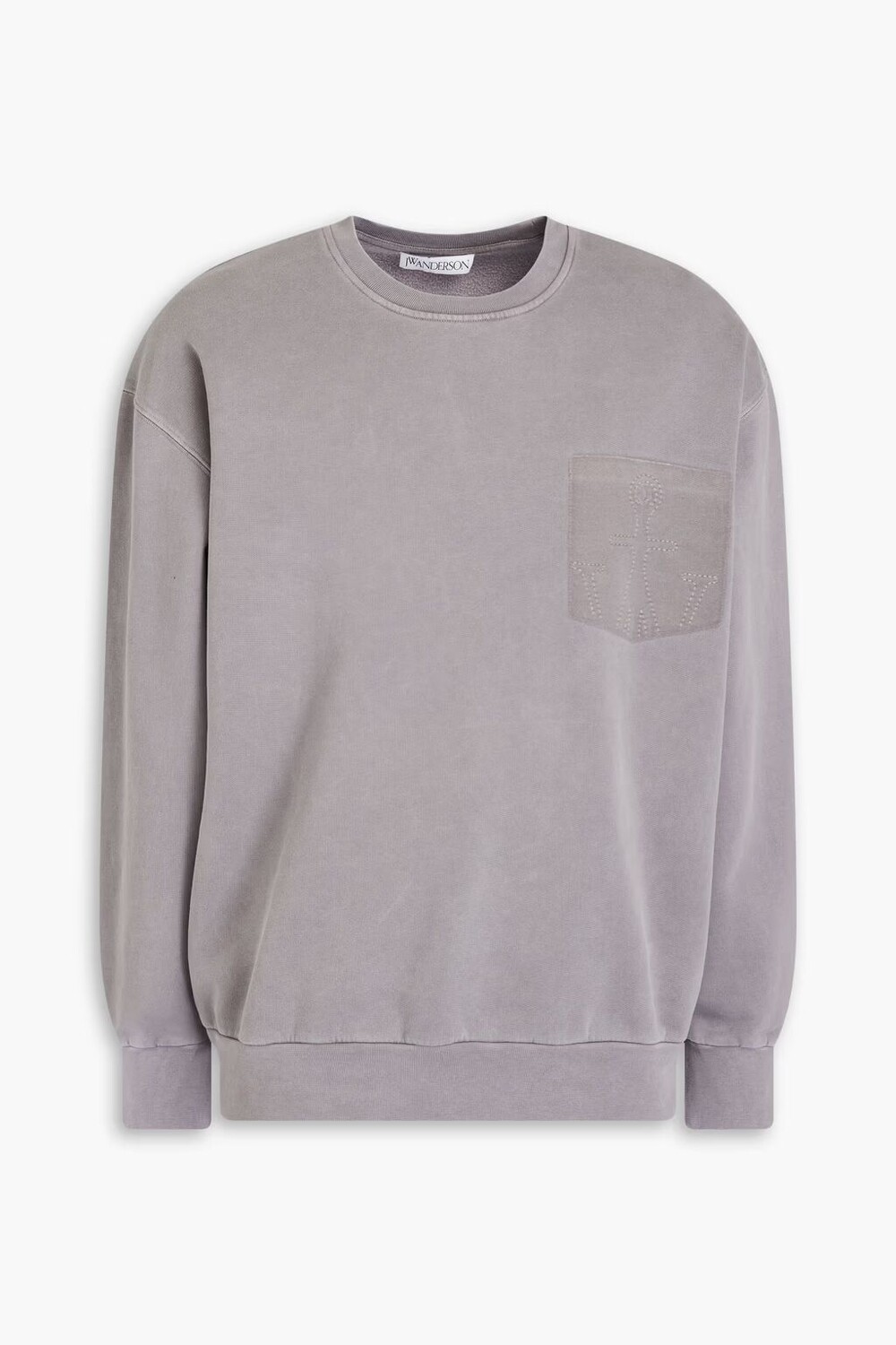 

Толстовка из хлопка и флиса с вышивкой Jw Anderson, серый