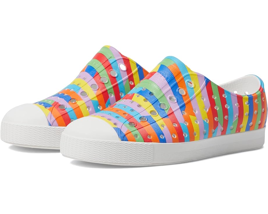 Кроссовки Native Shoes Jefferson Sugarlite Print, цвет Shell White/Shell White/Rainbow Multi Stripe 2
