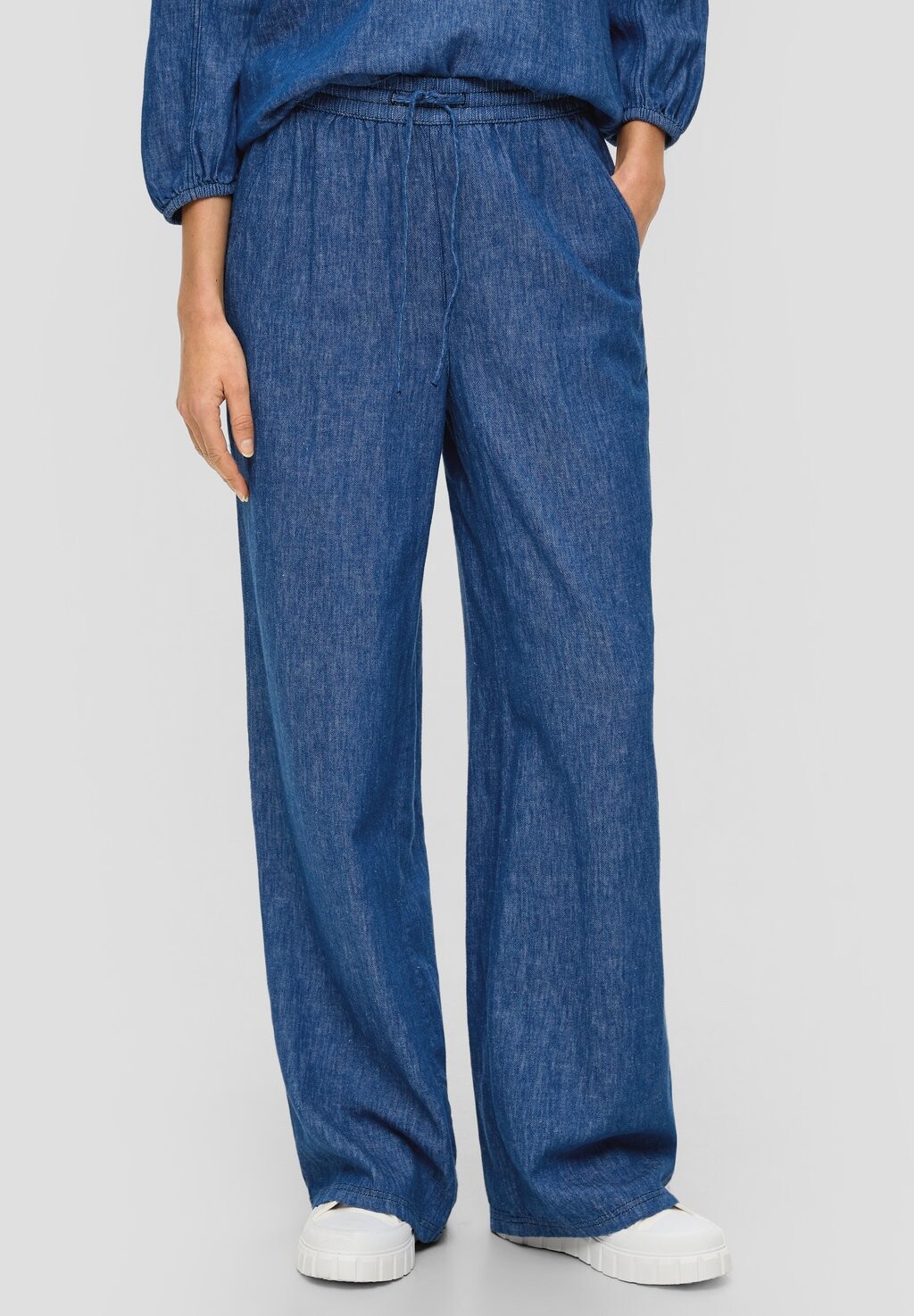 

Брюки из ткани MIT WIDE LEG s.Oliver, цвет blau