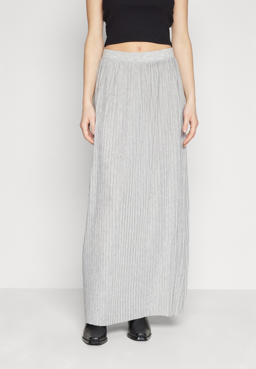 

Длинная юбка VMMILLE Vero Moda, светло-серый меланж