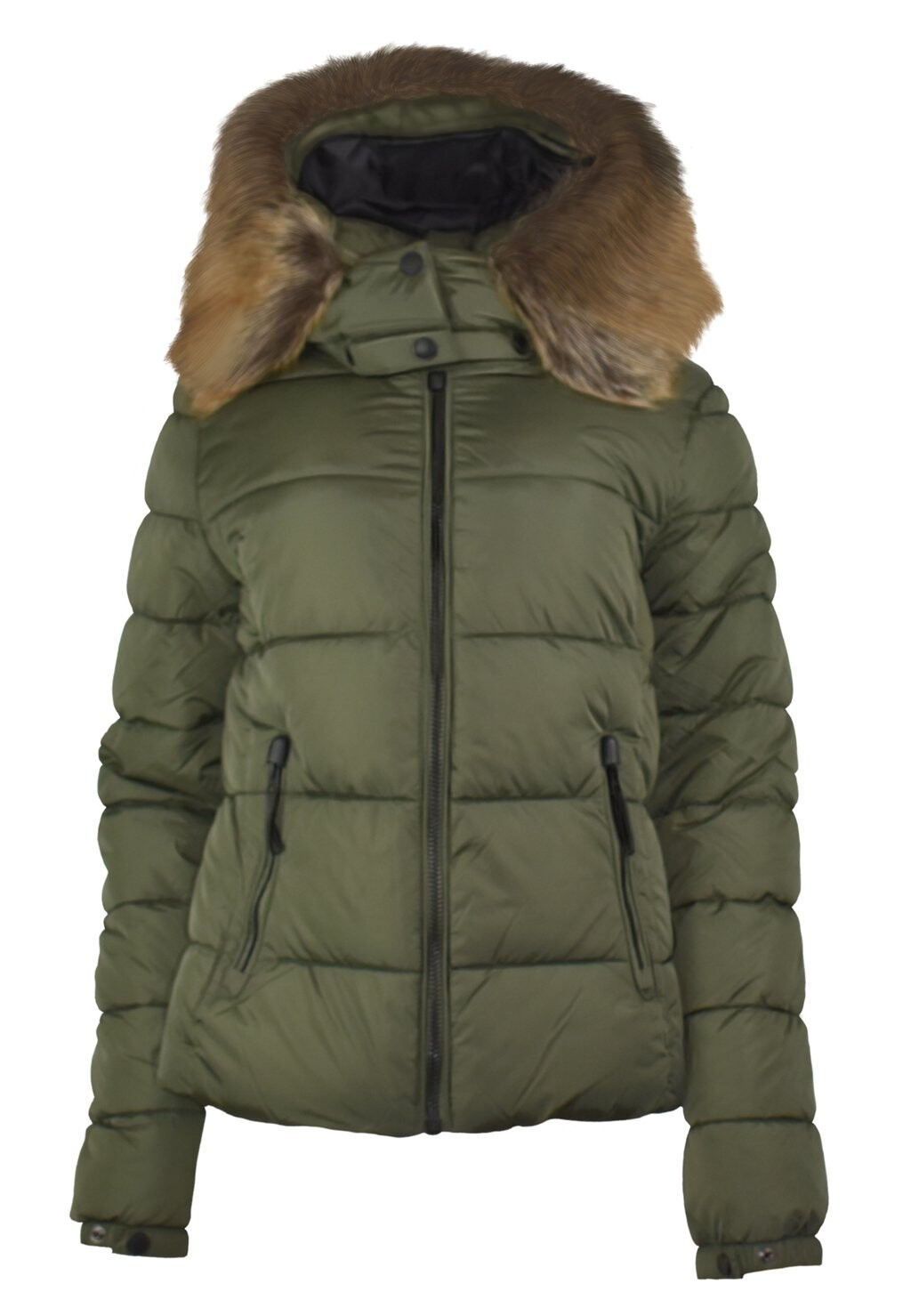 

Куртка зимняя Superdry Code Hood Fuji Luxe, темный мох, Серый