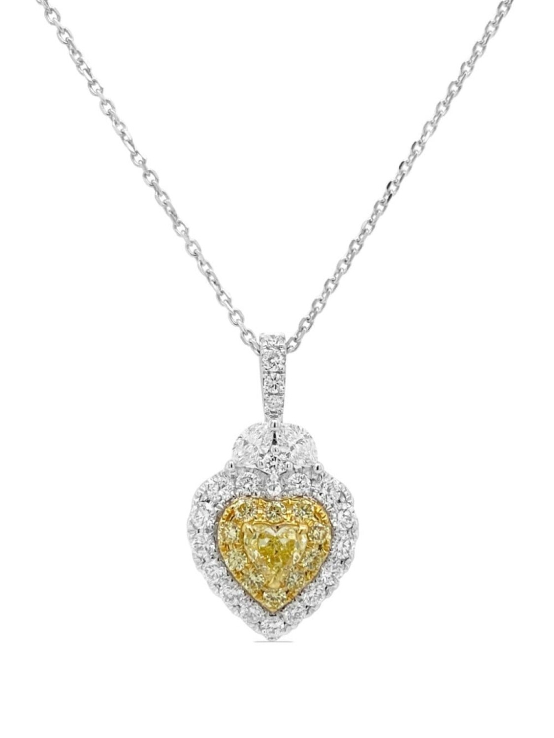 

Платиновое бриллиантовое колье в форме сердца HYT Jewelry, серебряный