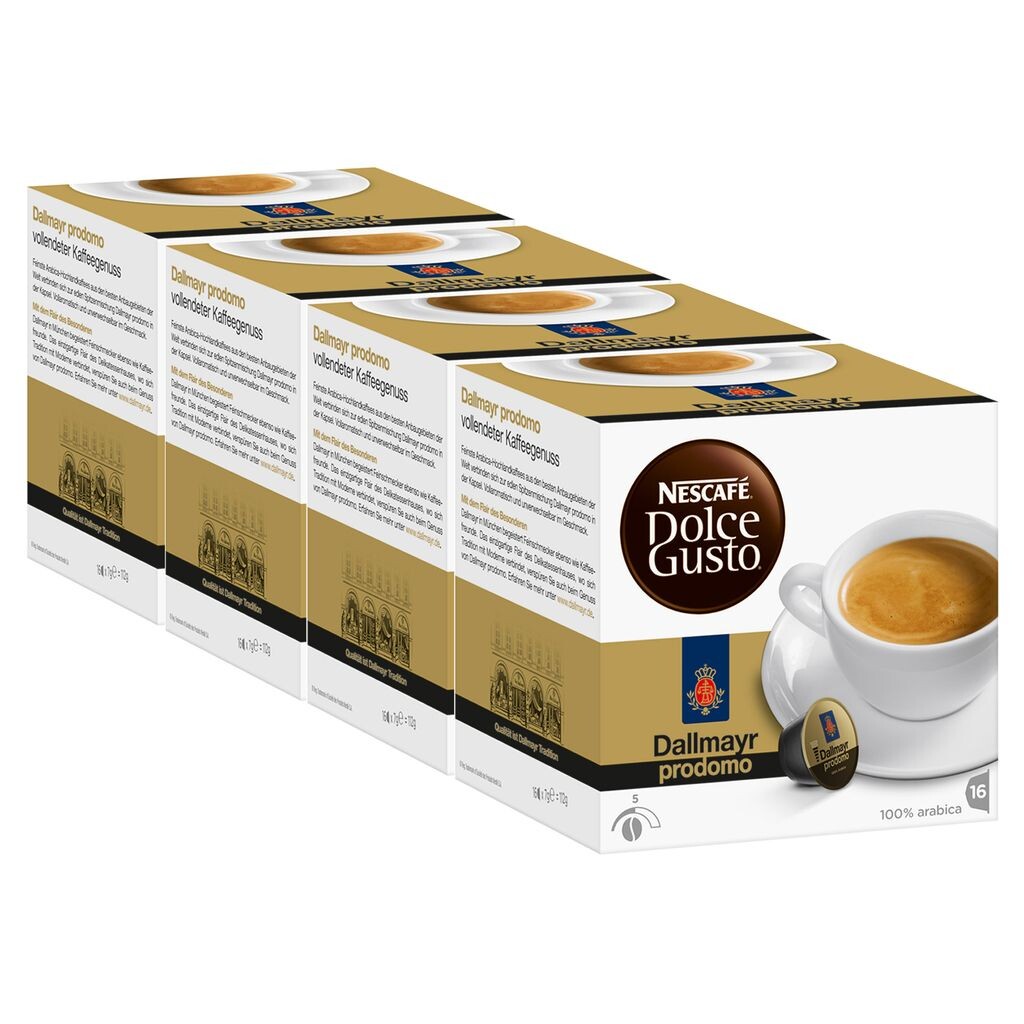 

Nescafé Dolce Gusto Dallmayr prodomo, кофе, кофейные капсулы, в упаковке 4 шт., 4 х 16 капсул Nestlé