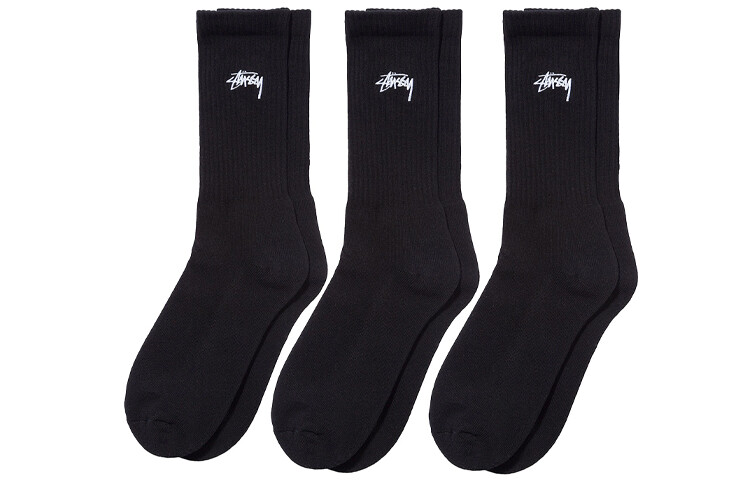 

Носки унисекс до середины икры Stussy, 1 комплект из 3 двойных (серый)