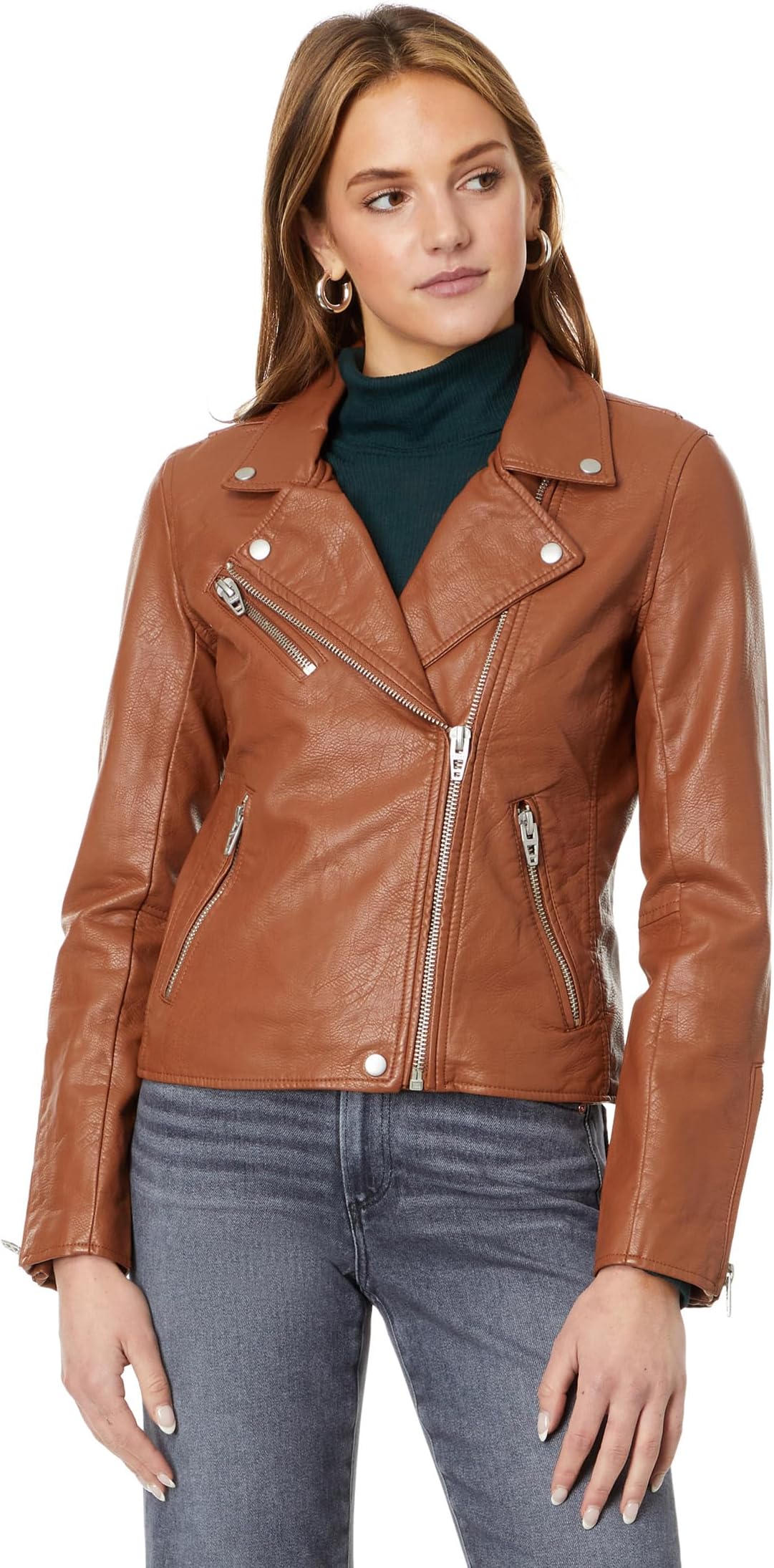 Куртка Faux Leather Moto Jacket Blank NYC, цвет Redwood куртка blank nyc nylon and faux sherpa bomber jacket цвет take it easy
