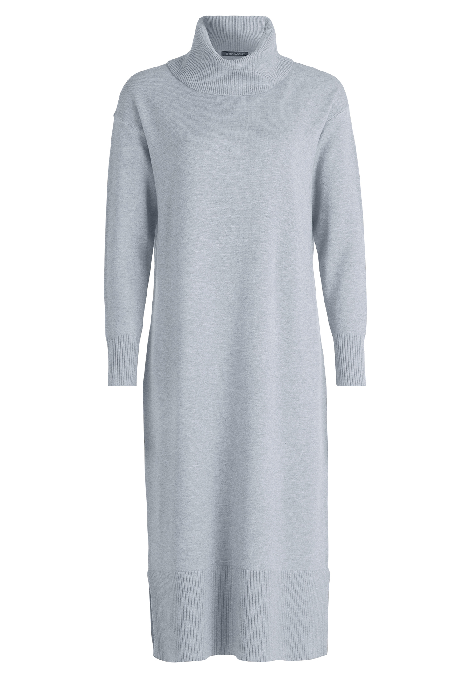 Платье Betty Barclay Strick mit hohem Kragen, серый меланж