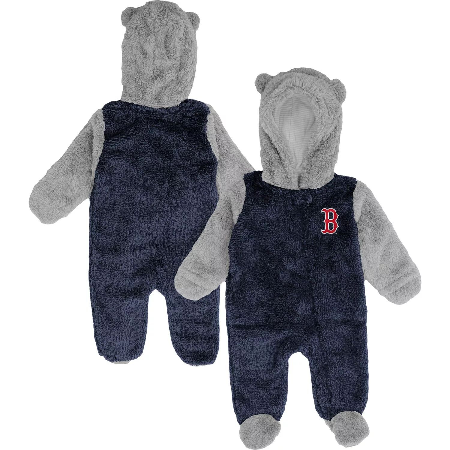 

Для новорожденных и младенцев темно-синий/серый Boston Red Sox Game Nap Teddy Fleece Bunting с молнией во всю длину Outerstuff